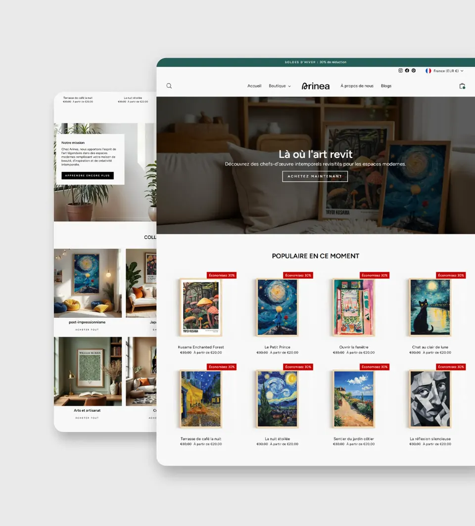 Arinea Studio — marque de posters d’art en print-on-demand
