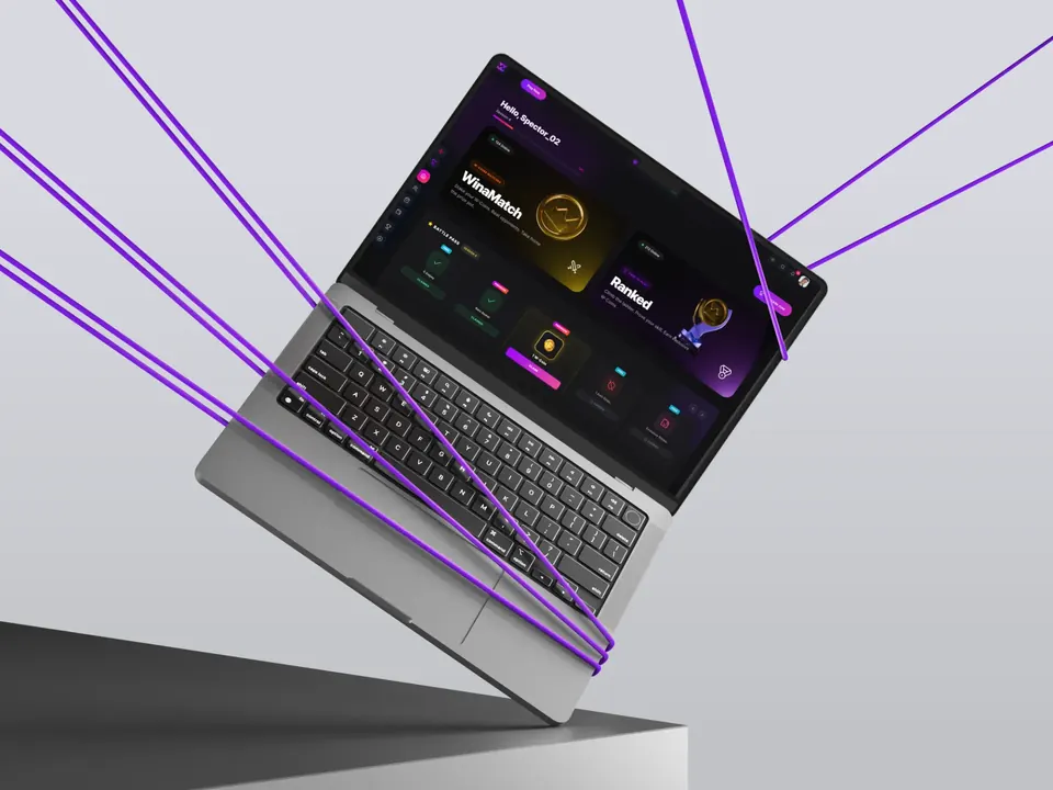Winalia.gg — maquette laptop