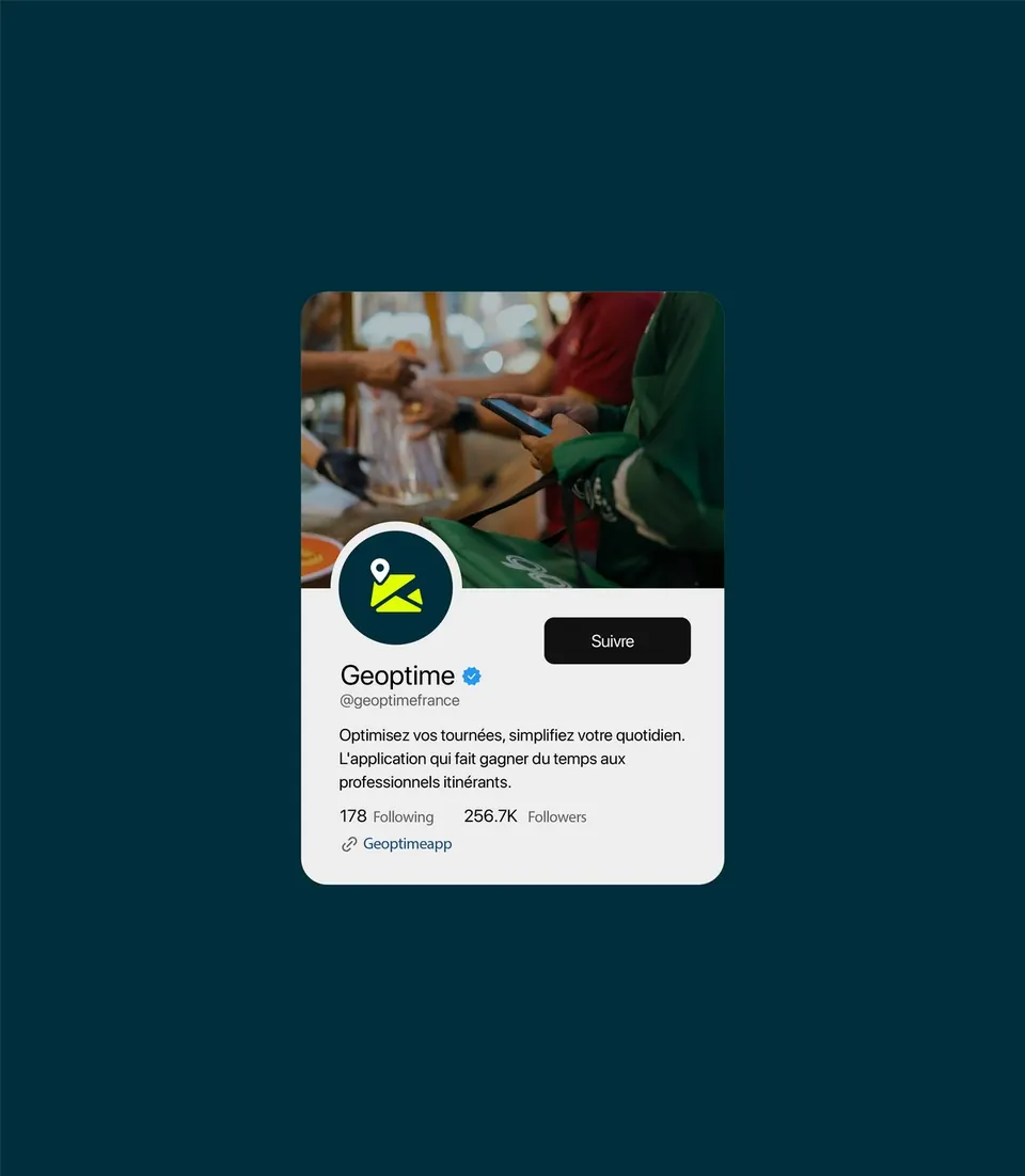 Profil réseaux sociaux Geoptime